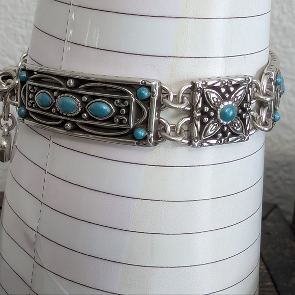 Brighton "Carnival" Blue Turquoise Enamel Necklace, Earrings, Bracelet Set W/Tin - Picture 10 of 15